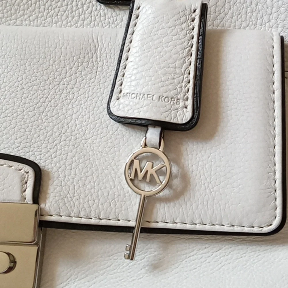 Michael Michael Kors White Leather Audrey Satchel